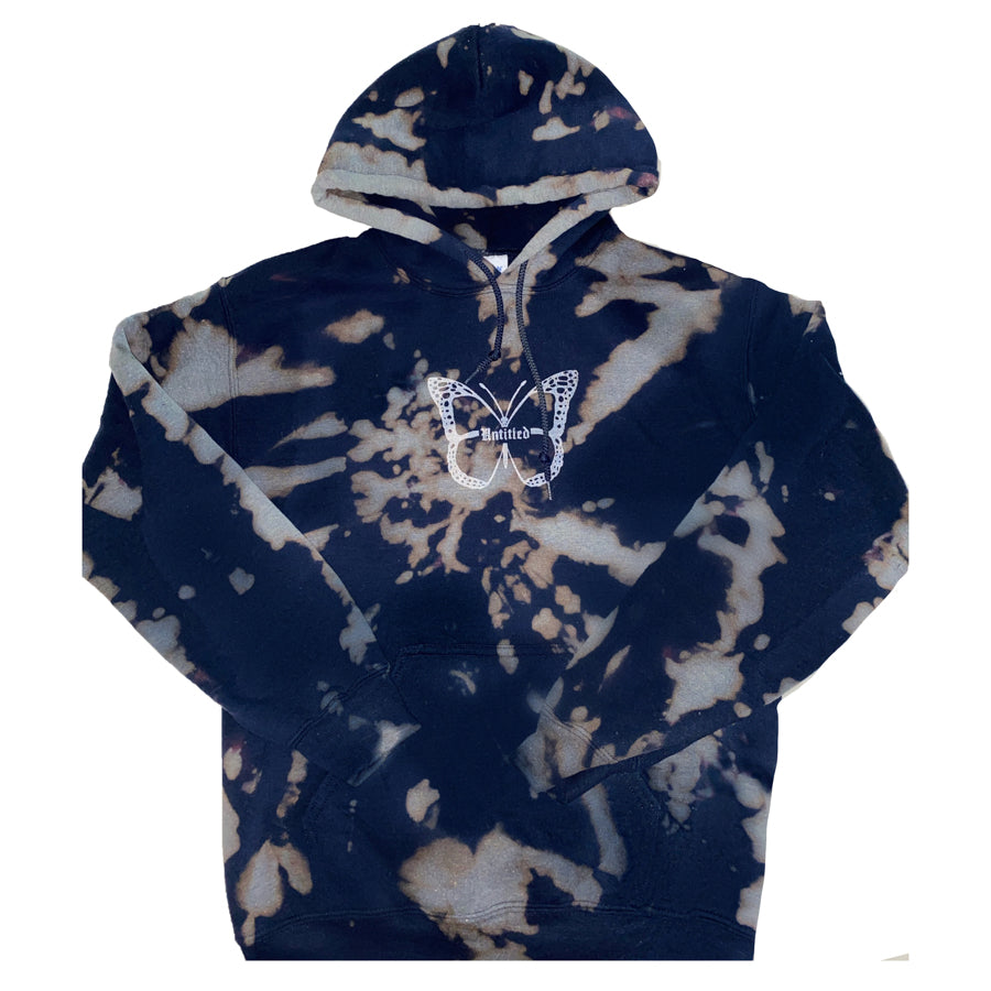 Blue tie 2025 dye butterfly hoodie