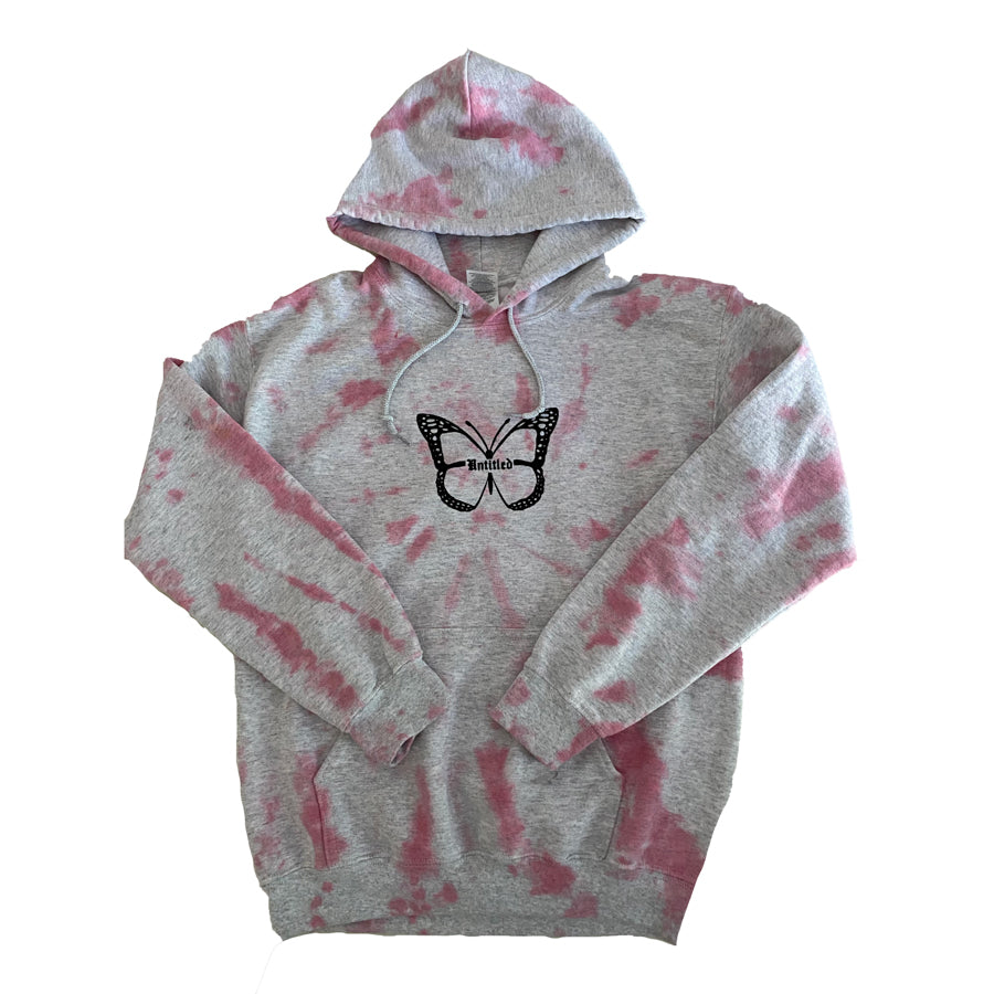 Grey Tie-Dye Butterfly Hoodie