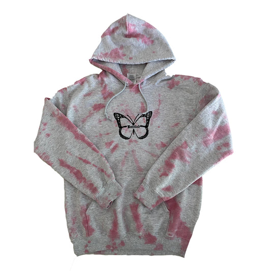 Grey Tie-Dye Butterfly Hoodie