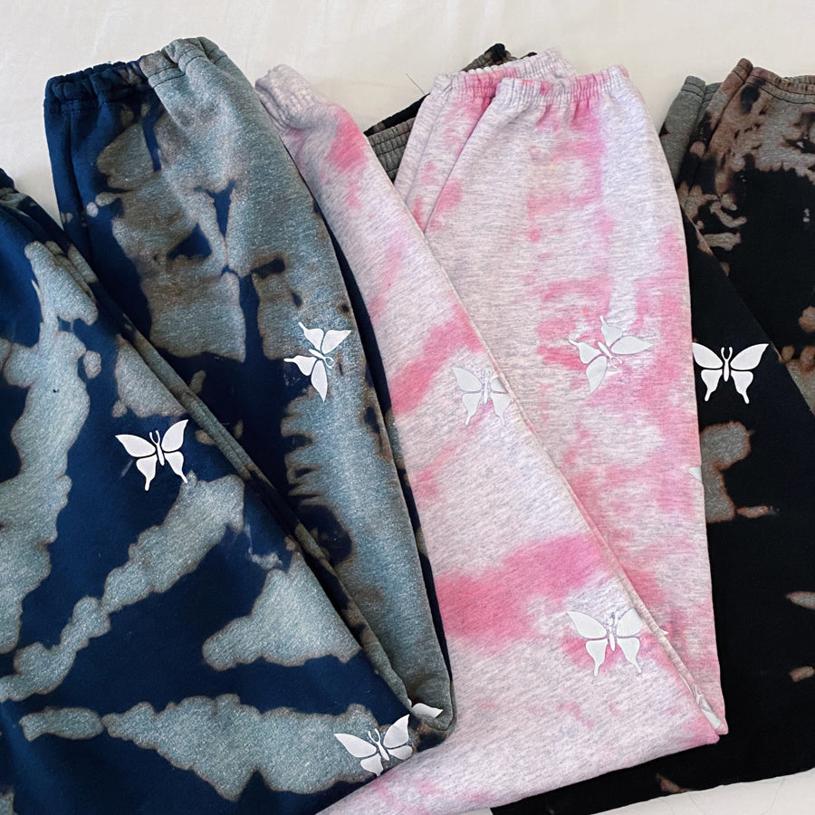 Navy Tie-Dye 3M Butterfly Sweatpants