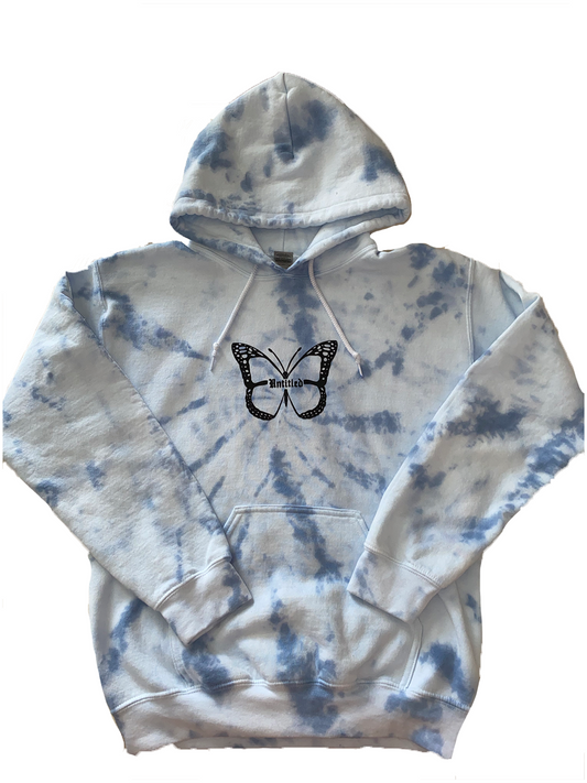 Blue Tie-Dye Butterfly Hoodie