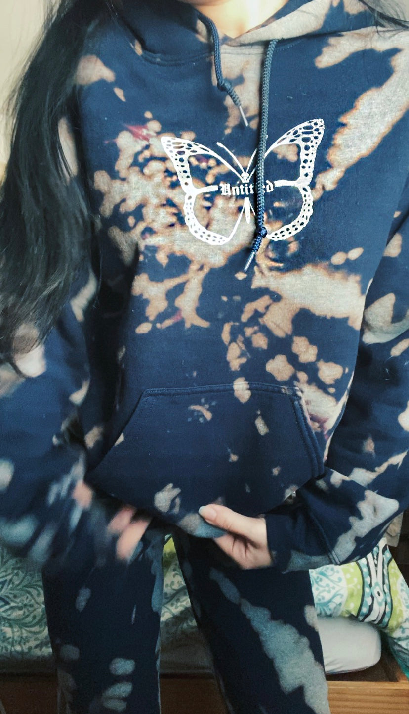 Navy Tie-Dye Butterfly Hoodie