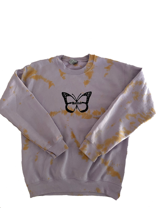 Purple Tie-Dye Butterfly Crewneck Sweatshirt